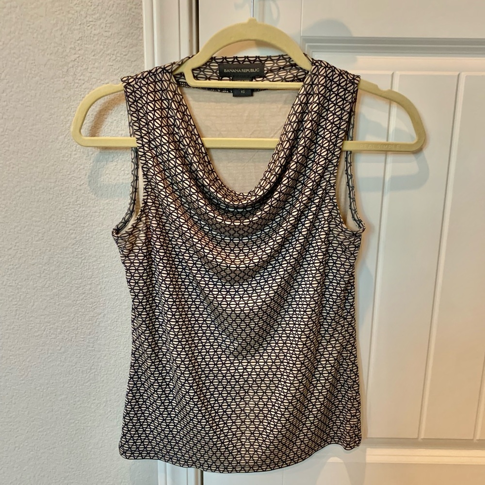 Banana Republic Sleeveless Top with Draped Neck - Size XS